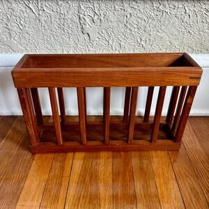 Vintage Goodwood Teak Wall-Mounted Magazine or Mail Rack